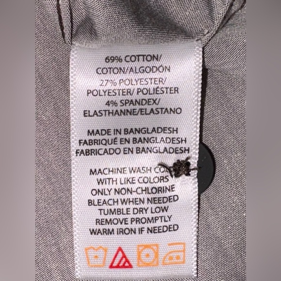 Wolverine NWT Men’s Size L Gray Chambray Grayson Short Sleeve Button Down Shirt - Picture 7 of 8